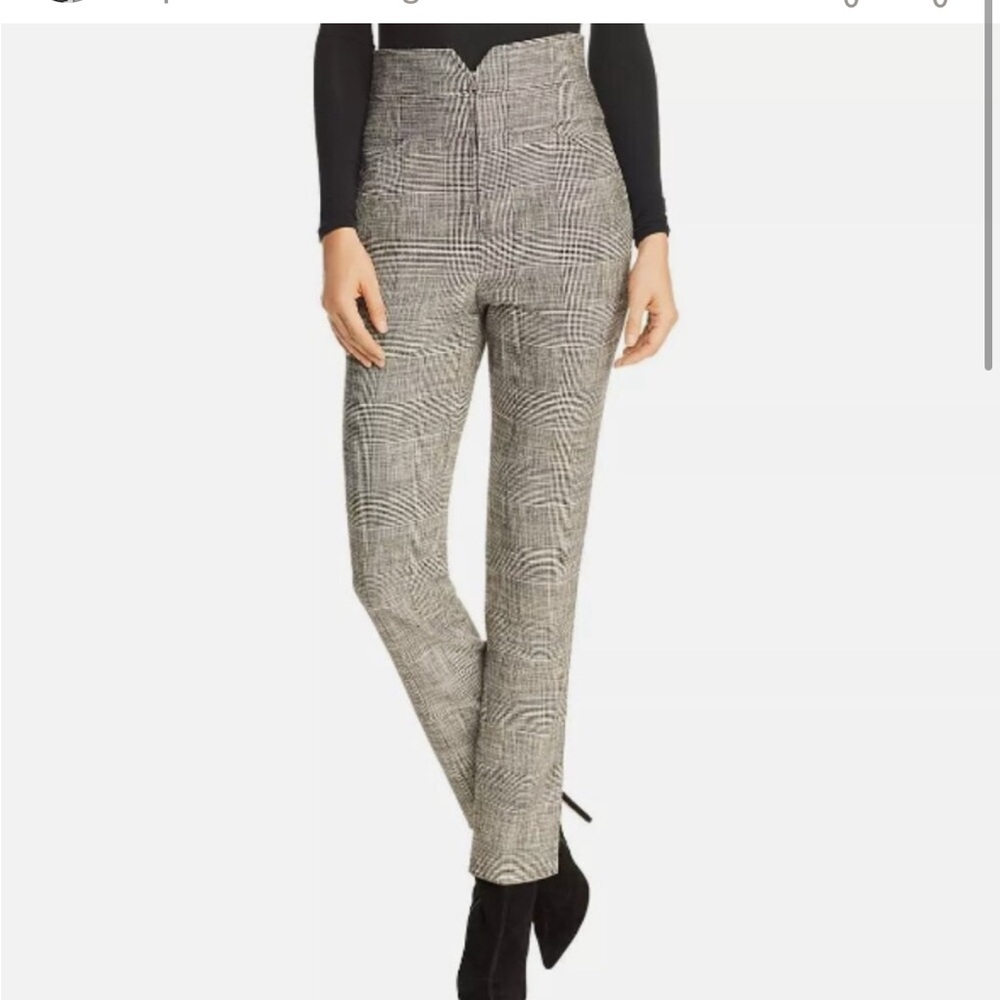Rebecca Taylor Women's Plaid Pants Trousers Academia Workwear Black Combo Size 2